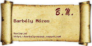 Barbély Mózes névjegykártya